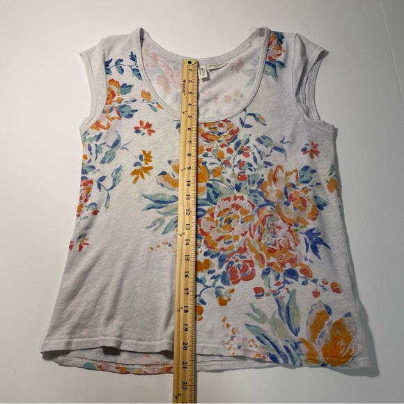 Anthropologie Meadow Rue Linen Blend Floral T-Shirt - Picture 13 of 13